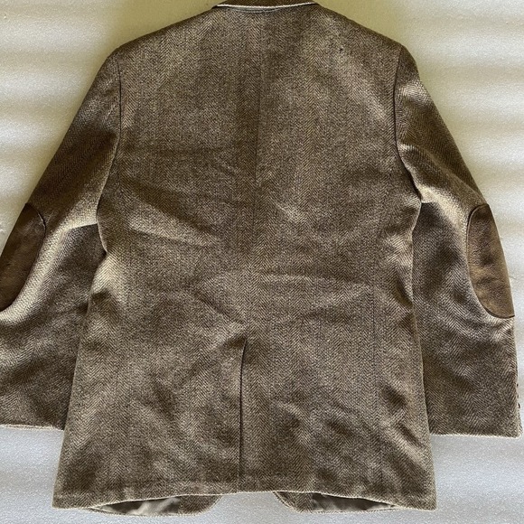 Vintage Stafford Tweed Blazer Jacket Sport Coat Mens 42R Wool Herringbone Brown - Picture 9 of 10